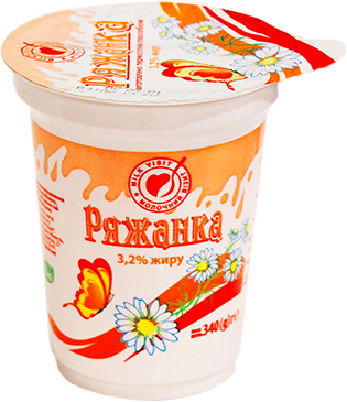 Ряжанка МОЛОЧНИЙ ВІЗИТ 3,2%, стакан 340г